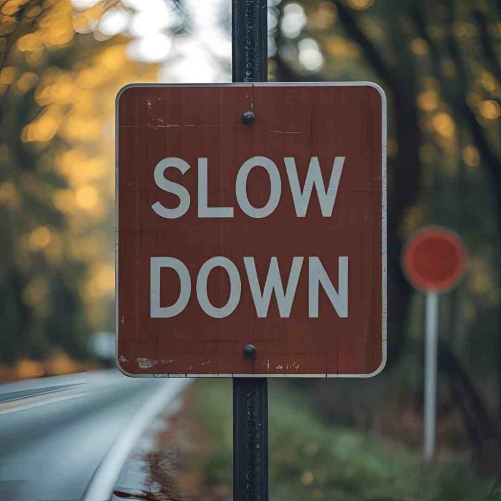A sign to slow down while diving